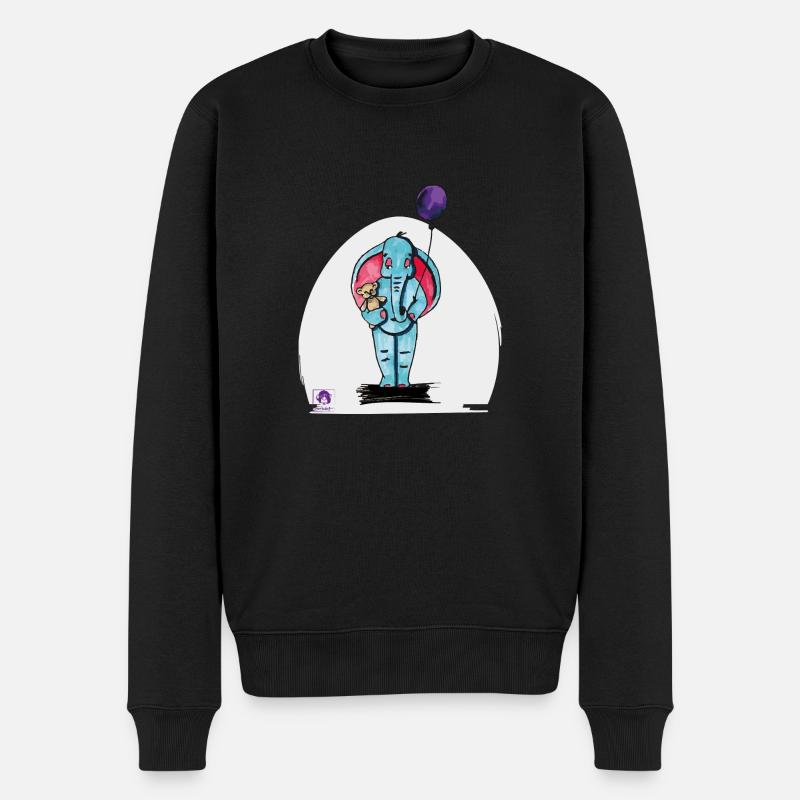 Elie l'éléphant - Pull Premium bio Homme - noir