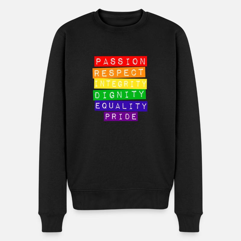 Stolz LGBT schwul lesbisch homo-ehe - Männer Premium Bio Pullover - Schwarz