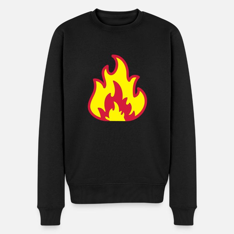 fire__f2 - Männer Premium Bio Pullover - Schwarz
