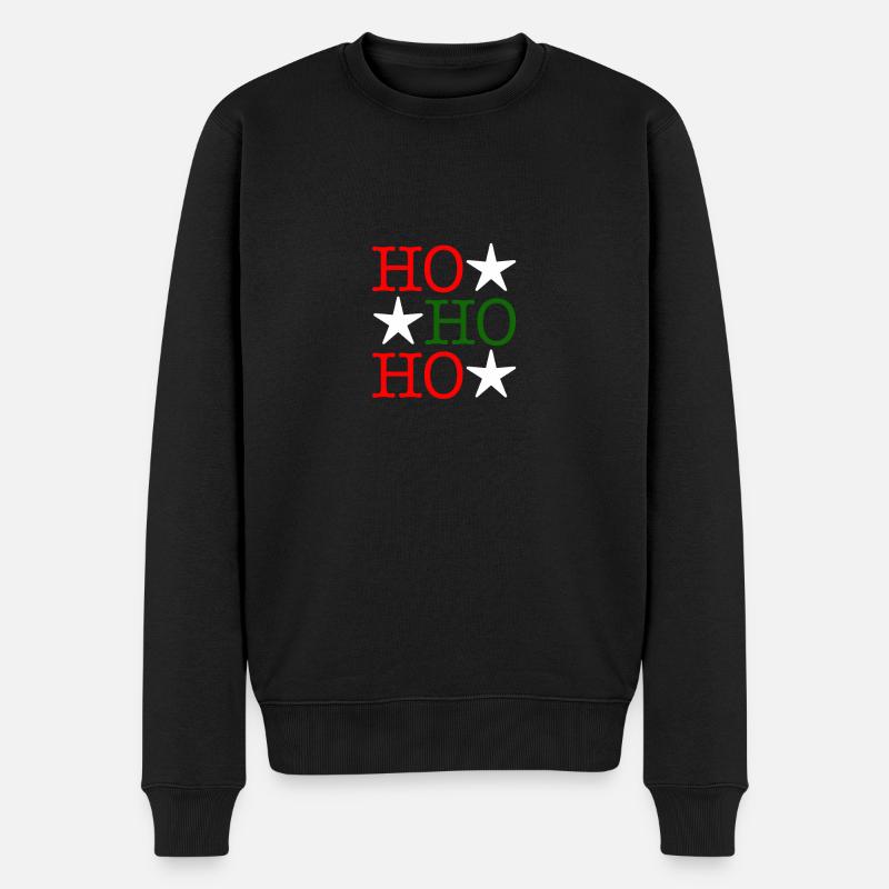 HO HO HO - Männer Premium Bio Pullover - Schwarz