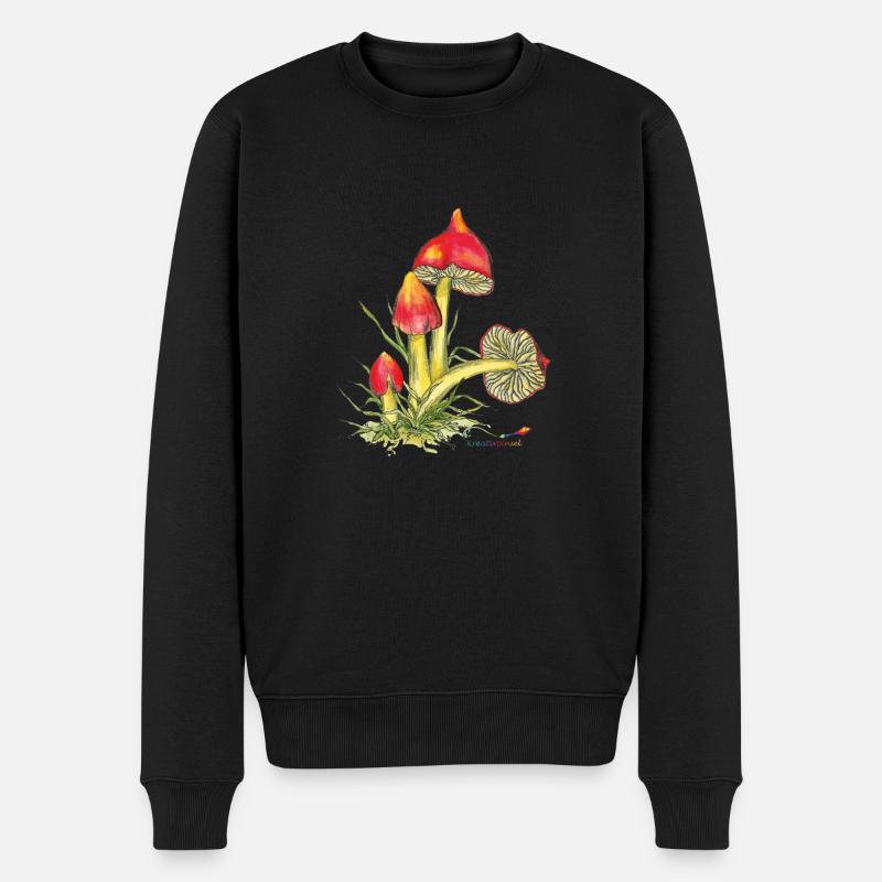 Schwärzender Saftling - Männer Premium Bio Pullover - Schwarz
