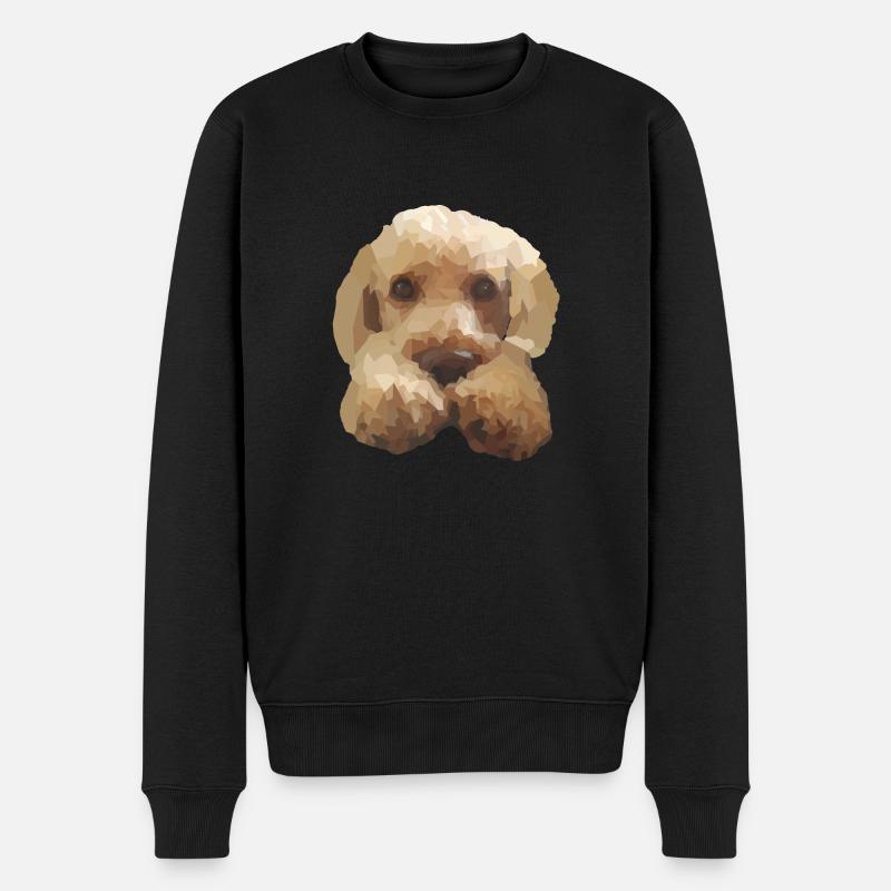 Chien mignon Caniche Labradoodle Goldendoodle - Pull Premium bio Homme - noir