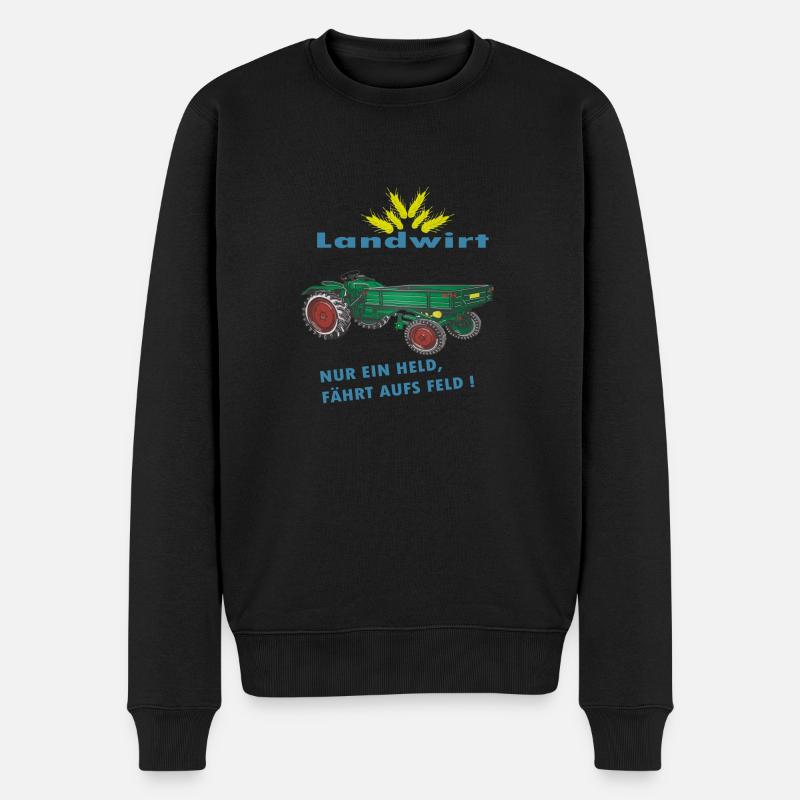 Traktor, Landwirt, Oldtimer - Männer Premium Bio Pullover - Schwarz