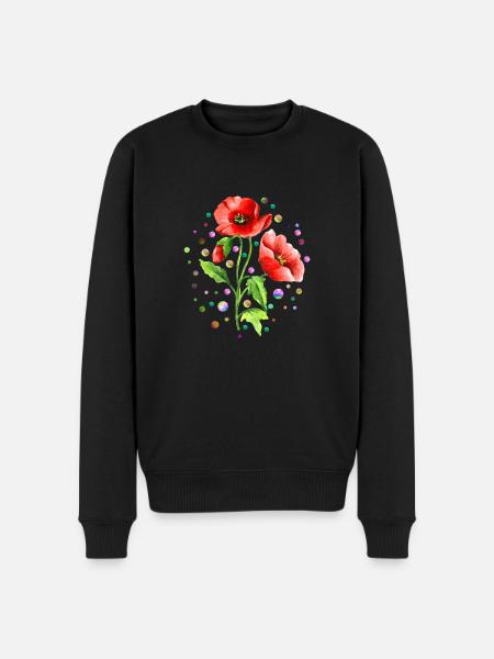 Flowers - Men's Premium Organic Jumper - black