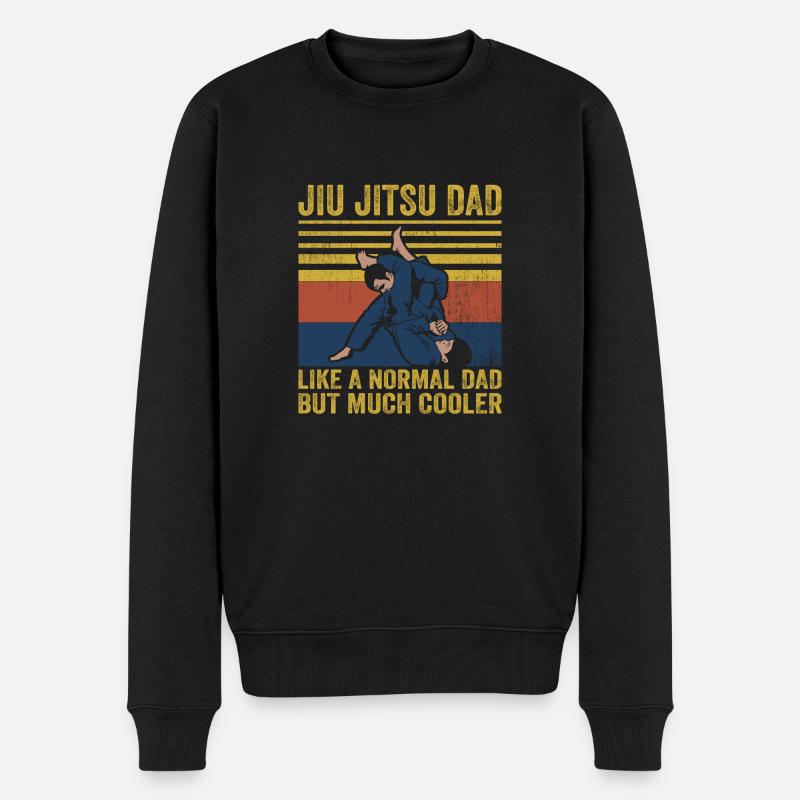 Jiu Jitsu Dad Like A Normal Dad But Much Cooler BJ - Männer Premium Bio Pullover - Schwarz