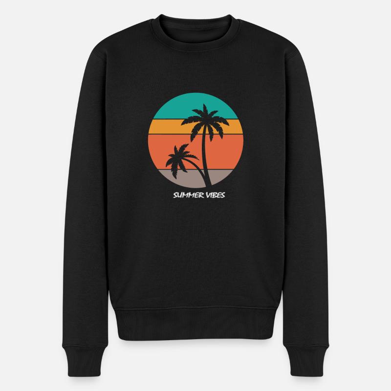 Sommer Strand Vibes - Männer Premium Bio Pullover - Schwarz