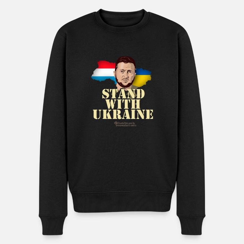 Luxembourg Ukraine Zelenskyi - Pull Premium bio Homme - noir