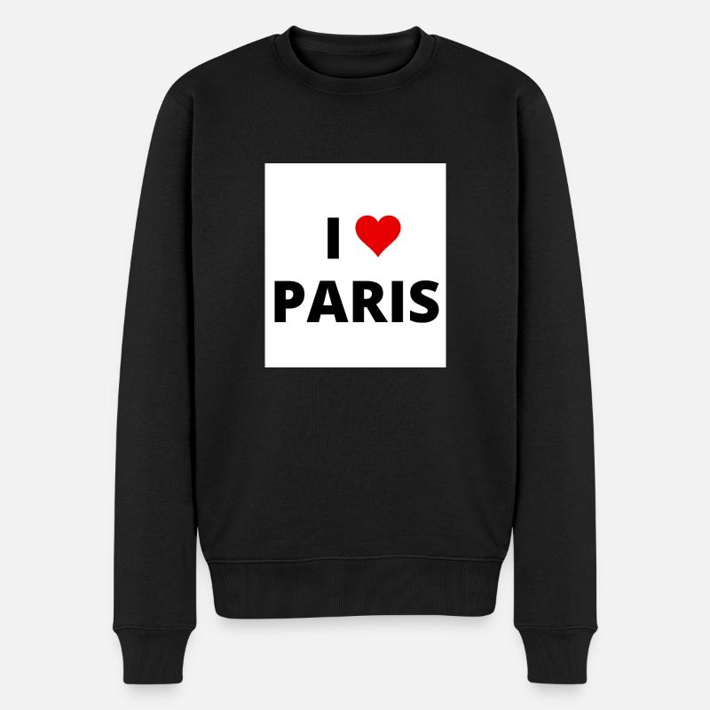 I LOVE PARIS - Pull Premium bio Homme - noir