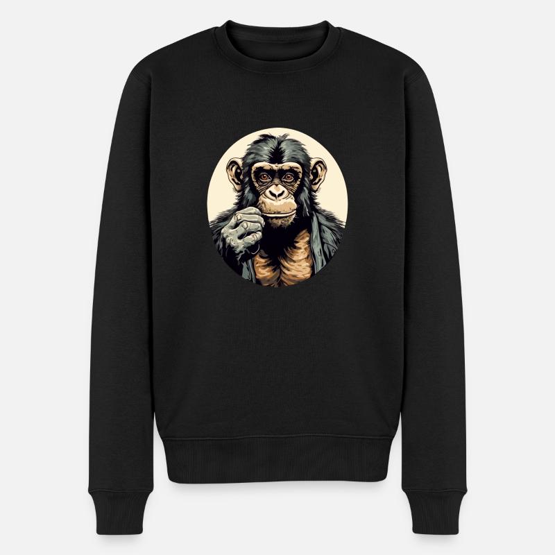 Haki le chimpanzé - Pull Premium bio Homme - noir