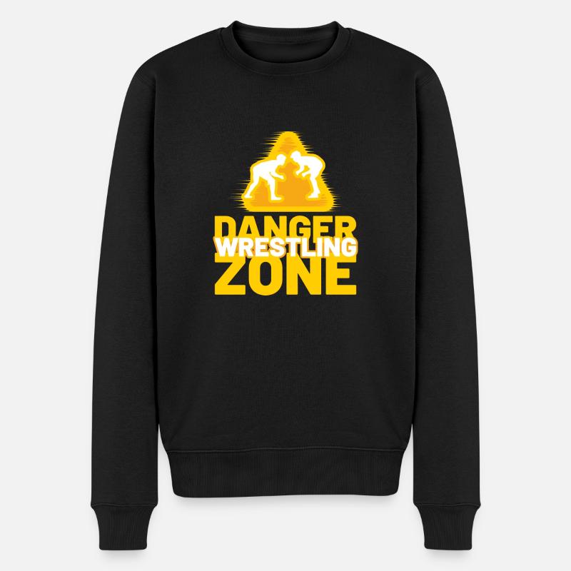 Danger Wrestling Zone - Männer Premium Bio Pullover - Schwarz