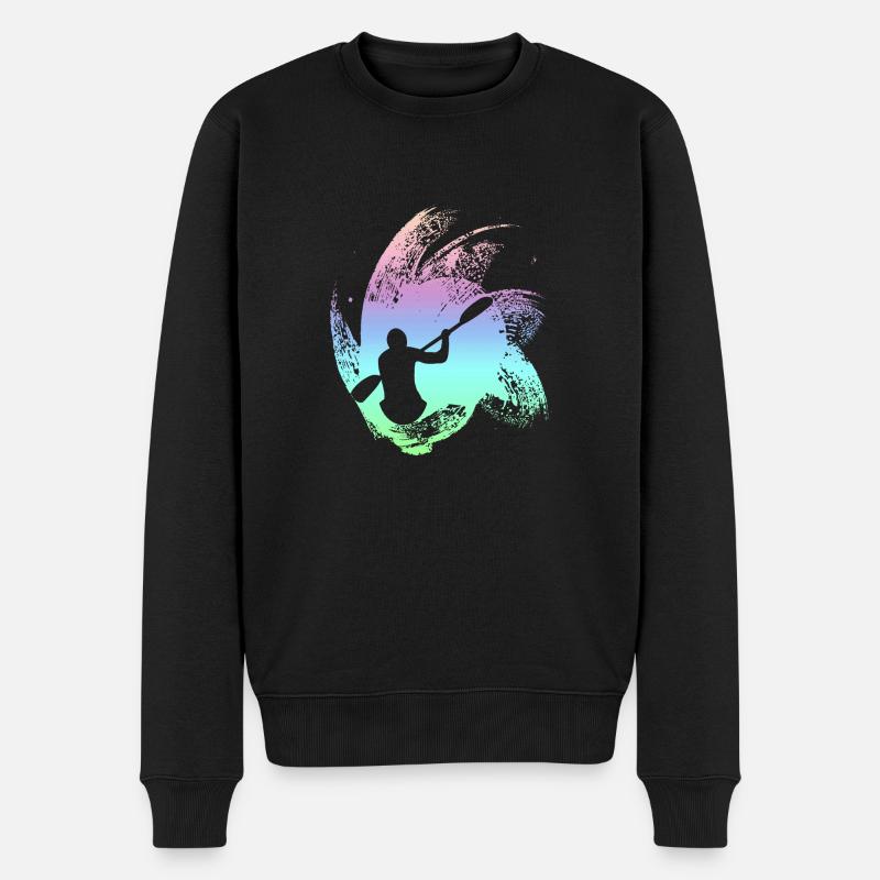 Kajak paddeln - Männer Premium Bio Pullover - Schwarz