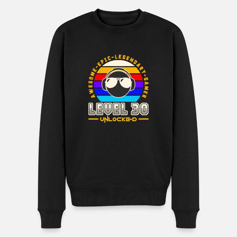 Stufe 30 - Männer Premium Bio Pullover - Schwarz