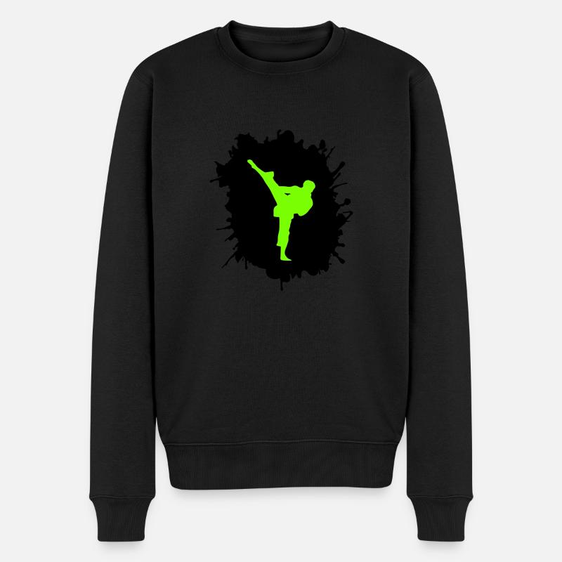 karate klecks - Männer Premium Bio Pullover - Schwarz