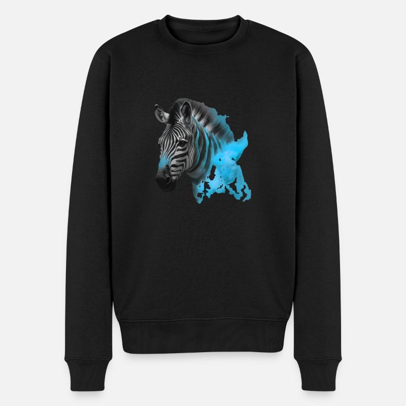 zebra - Männer Premium Bio Pullover - Schwarz
