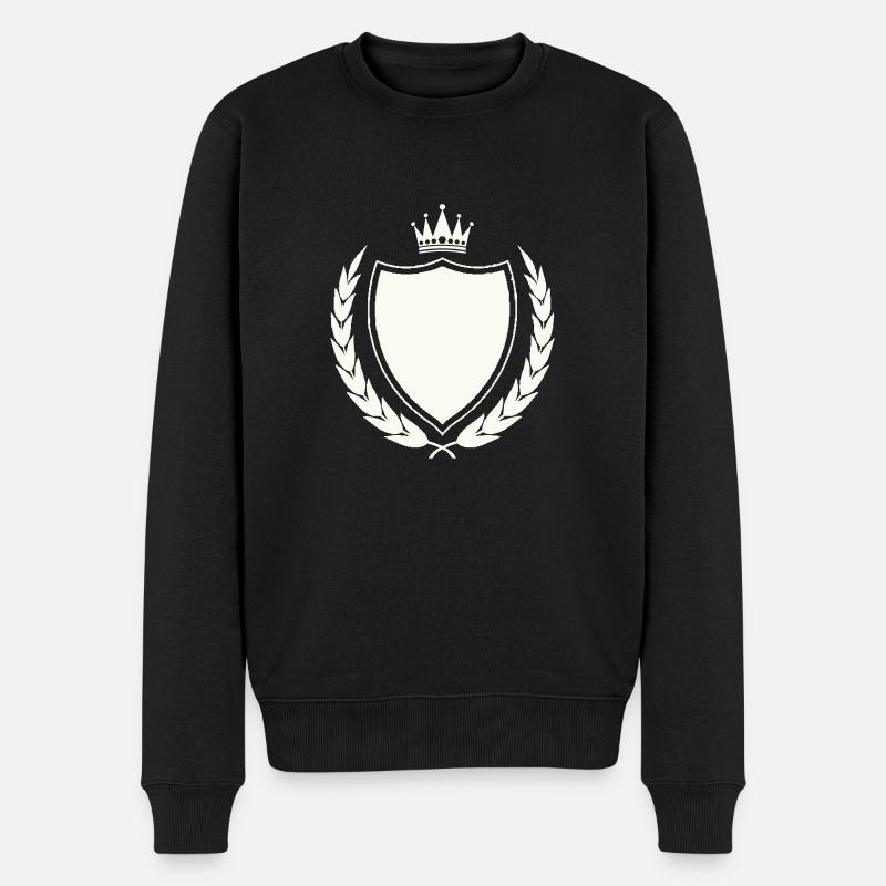 wappen krone - Männer Premium Bio Pullover - Schwarz