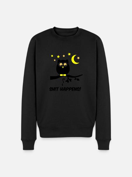 Owl Shit Happens 01 - Men's Premium Organic Jumper - black