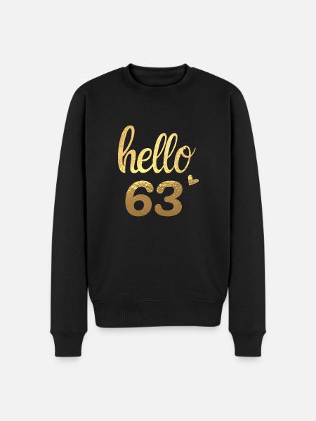Hello 63 gold - Men's Premium Organic Jumper - black