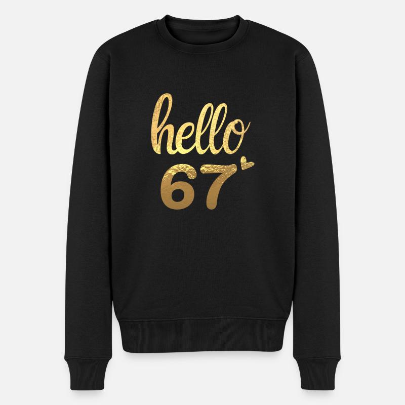 Hello 67 doré - Pull Premium bio Homme - noir