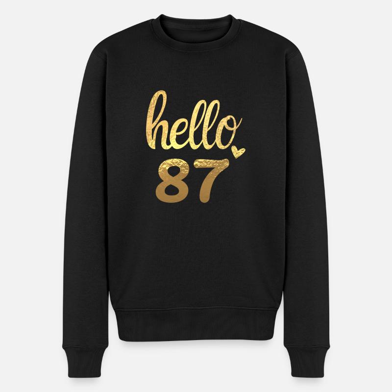 Hello 87 doré - Pull Premium bio Homme - noir