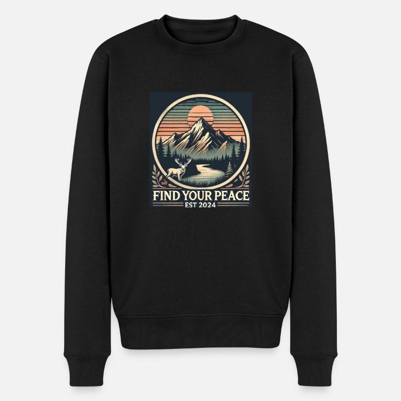 Alpen Ruhe - Männer Premium Bio Pullover - Schwarz