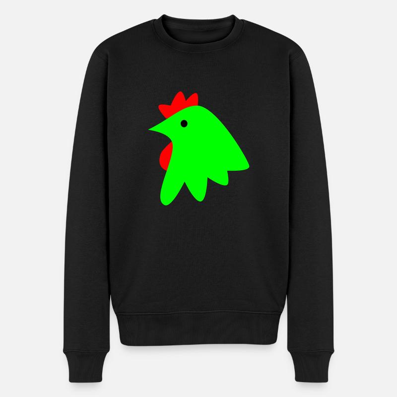 Hahn - Männer Premium Bio Pullover - Schwarz