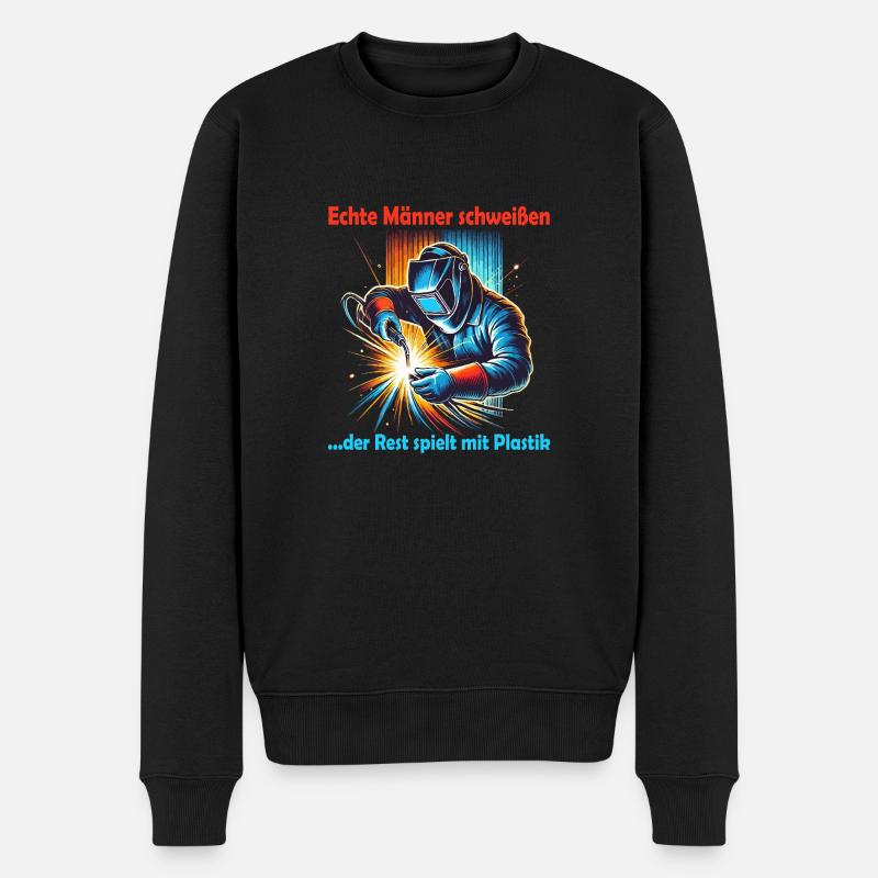 echte schweißer - Männer Premium Bio Pullover - Schwarz