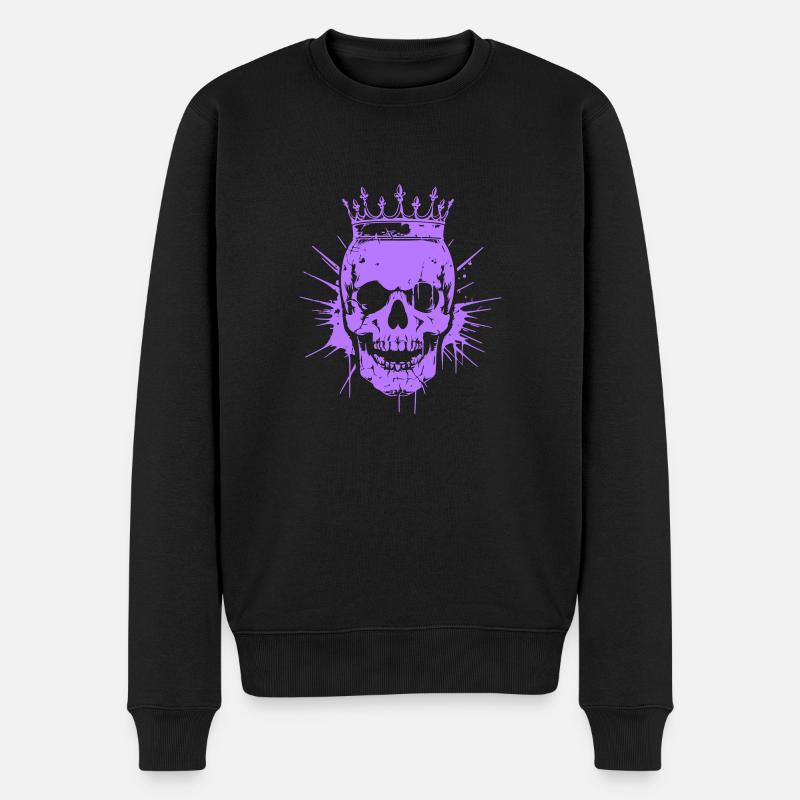 skull king - Männer Premium Bio Pullover - Schwarz