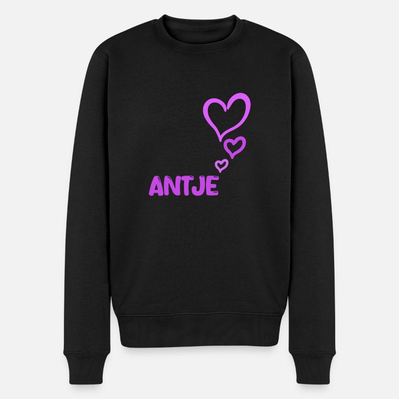 Vorname Antje - Männer Premium Bio Pullover - Schwarz