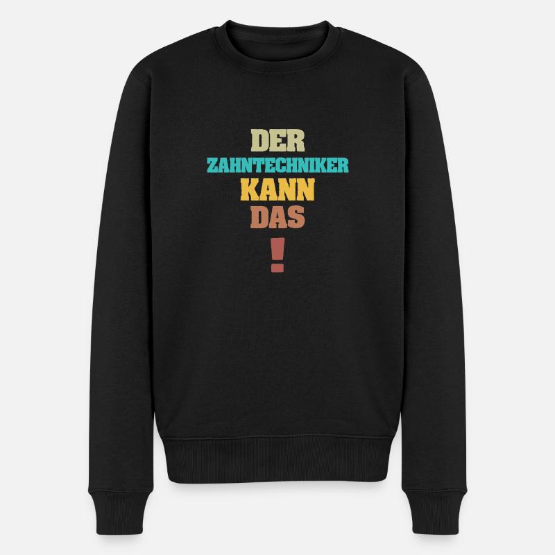 Lustig Zahntechniker - Männer Premium Bio Pullover - Schwarz