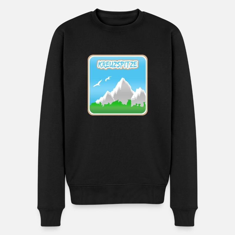 Kreuzspitze - Männer Premium Bio Pullover - Schwarz