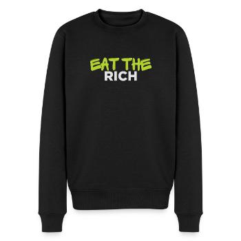 ISS DIE REICHEN - Männer Premium Bio Pullover - Schwarz - Vorne - Nico (187cm)