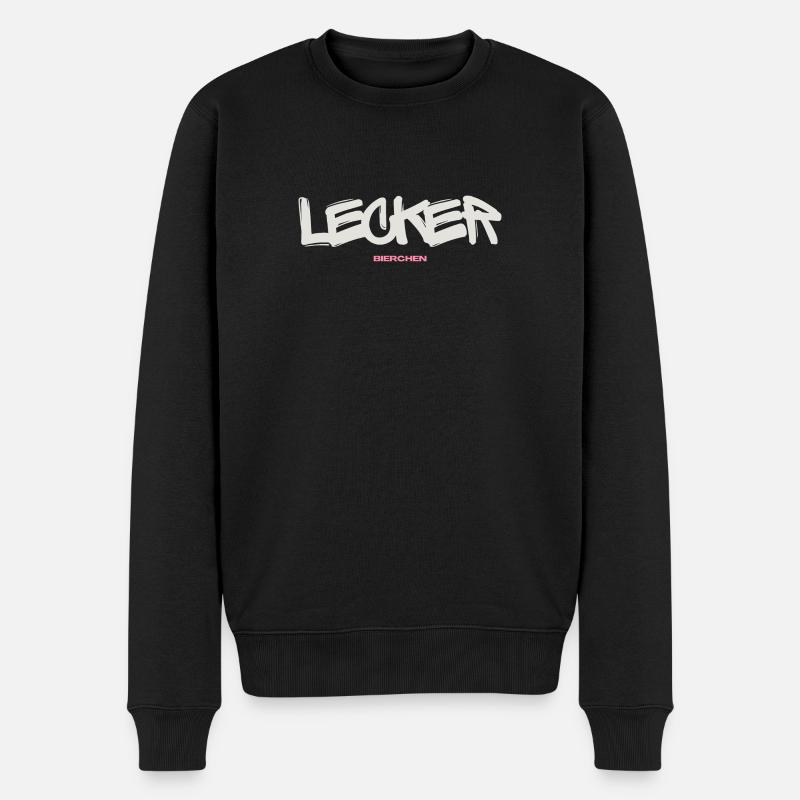 Lecker Bierchen - Männer Premium Bio Pullover - Schwarz