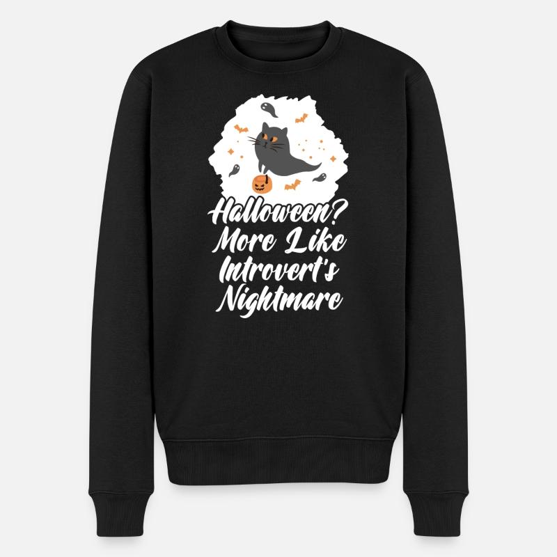 Manifestation introvertie contre Halloween - Pull Premium bio Homme - noir
