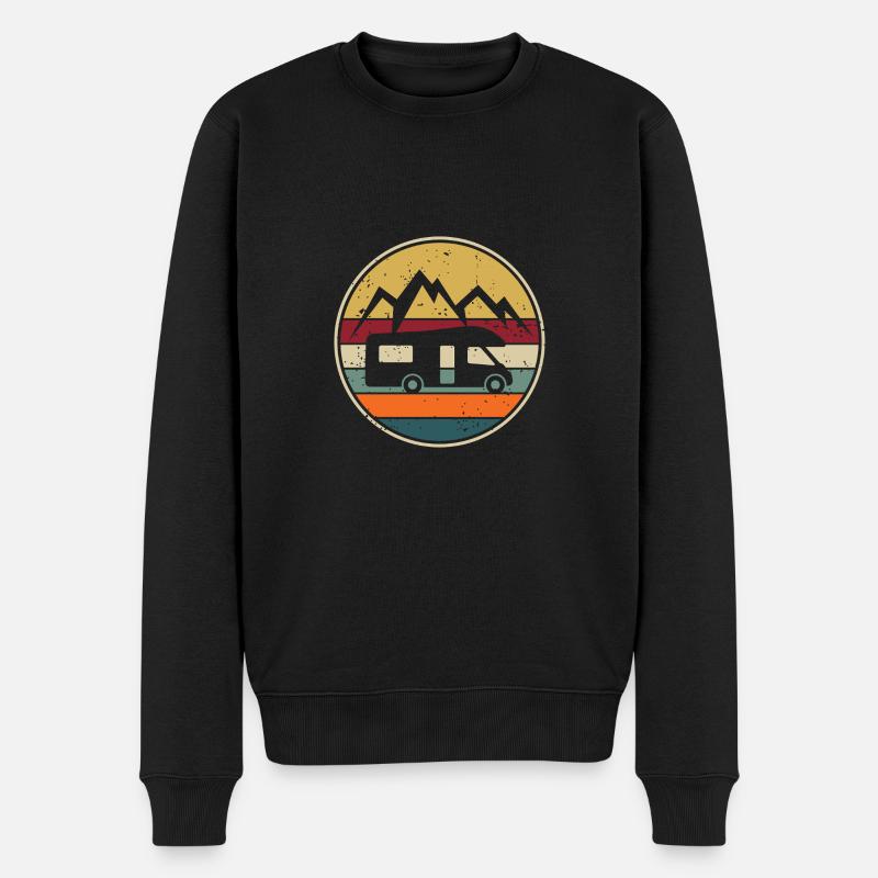 Wohnmobil Camping Retro Camper Wohnmobilfahrer - Männer Premium Bio Pullover - Schwarz