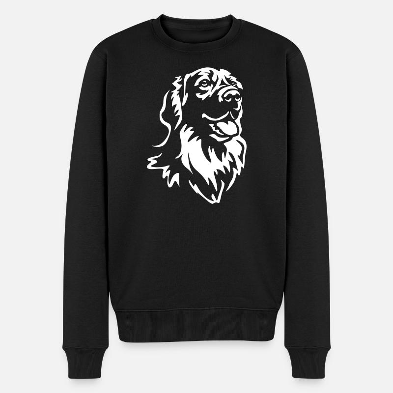 Hovawart Kopf "Black Edition" - Männer Premium Bio Pullover - Schwarz