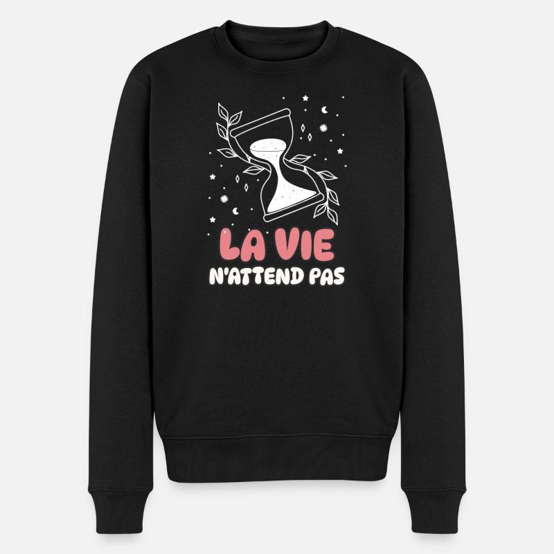Life Doesn't Wait - Men's Premium Organic Jumper - black