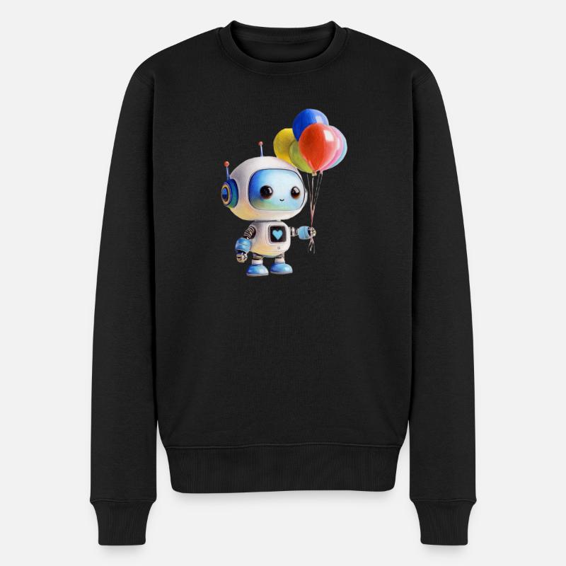 Ballon robot - Pull Premium bio Homme - noir