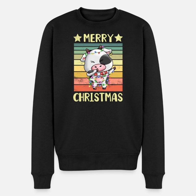Joyeuse vache de Noël - Pull Premium bio Homme - noir