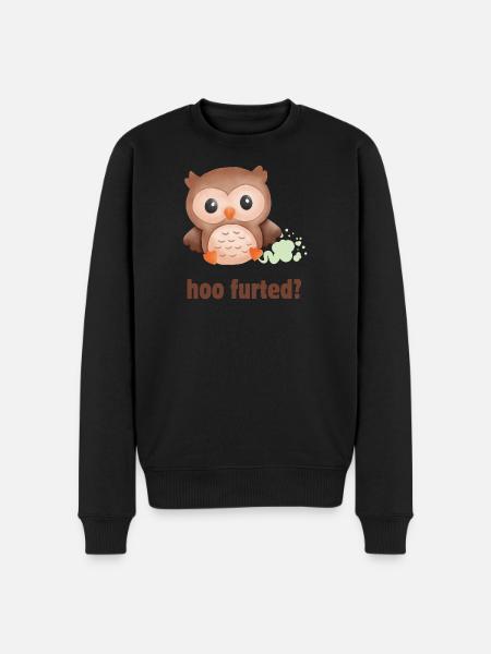 Hoo Furted Owl Pun - Men's Premium Organic Jumper - black