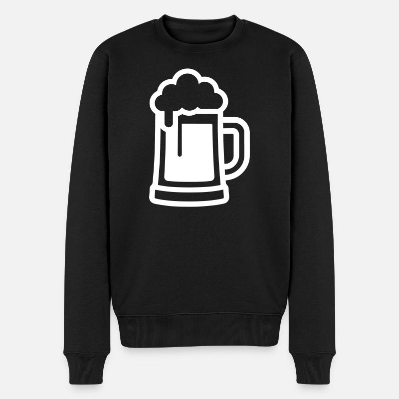 Verre à bière symbole bière - Pull Premium bio Homme - noir
