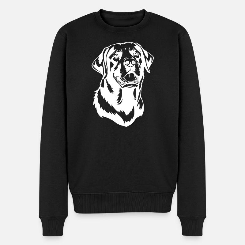 Hund Hundekopf T-shirt Geschenk - Männer Premium Bio Pullover - Schwarz