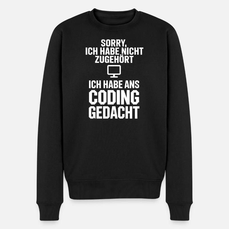 Entschuldigung Coding Kopf - Männer Premium Bio Pullover - Schwarz