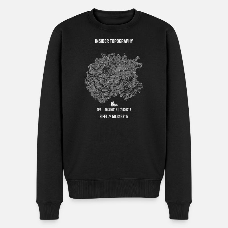Topografia dell'Eifel Coordinate GPS per escursioni - Maglione ecologico premium da uomo - nero