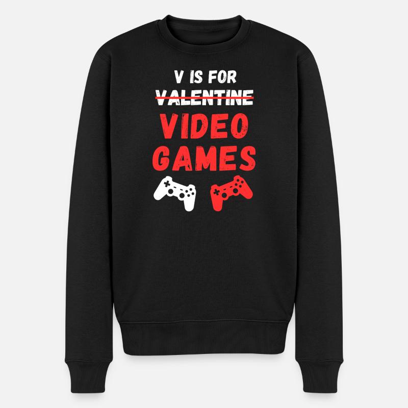 V est pour jeux vidéo - Pull Premium bio Homme - noir
