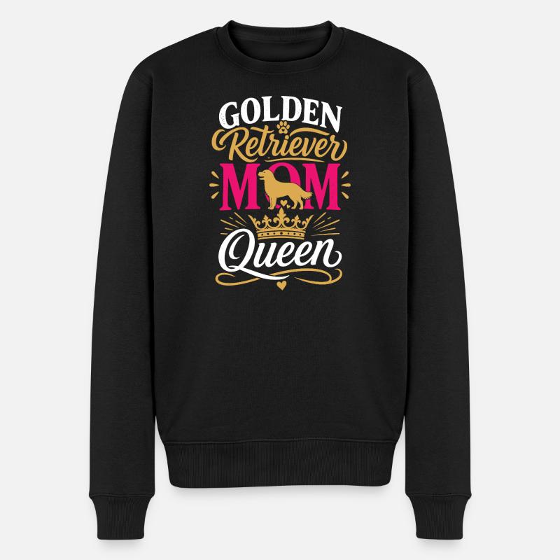 Golden Retriever Mom Queen - Männer Premium Bio Pullover - Schwarz