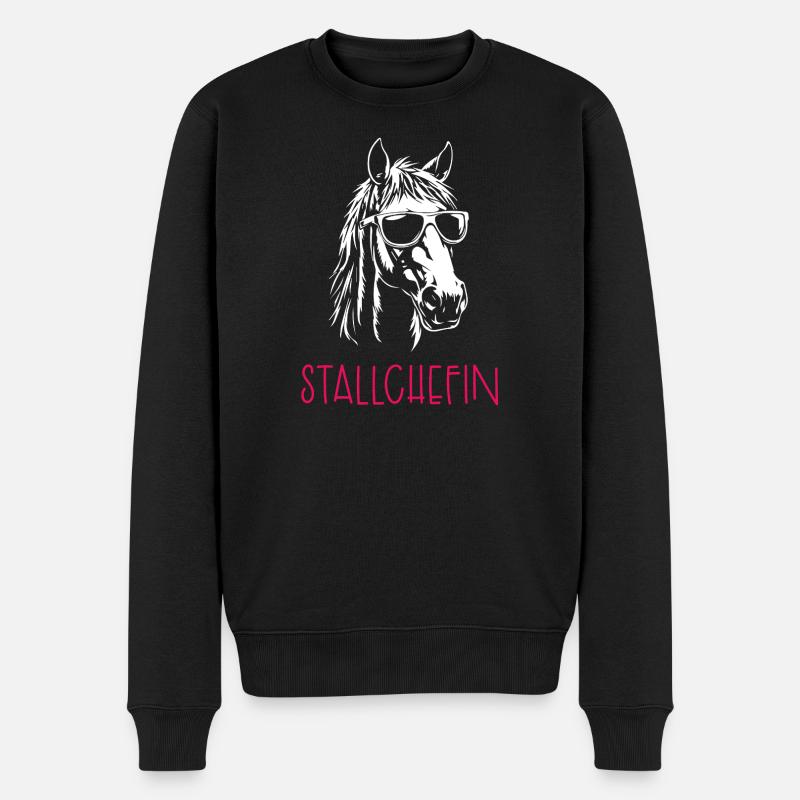 Stallchefin - Männer Premium Bio Pullover - Schwarz