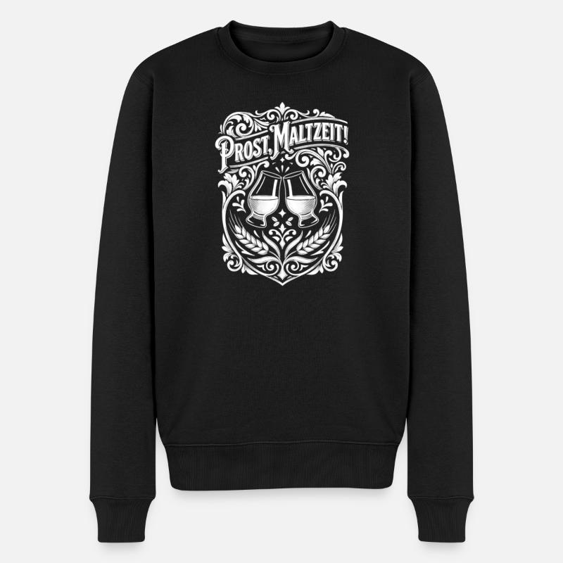 Whisky Wortspiel Maltzeit - Männer Premium Bio Pullover - Schwarz