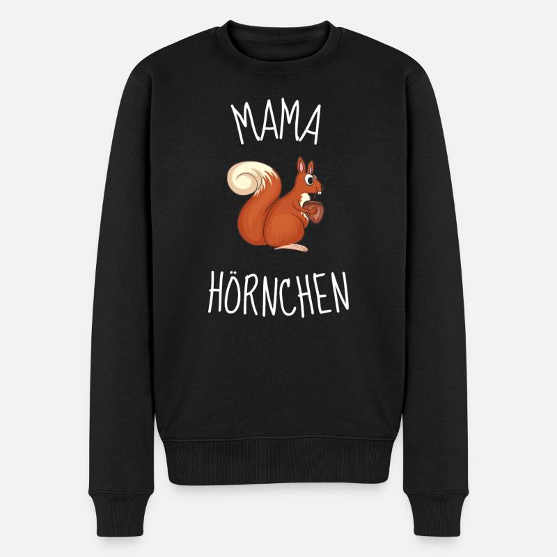 Eichhörnchen Mama - Männer Premium Bio Pullover - Schwarz