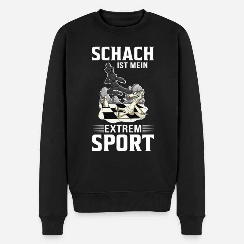 Schach Denksport Schachspieler Schachverein lustig - Männer Premium Bio Pullover - Schwarz