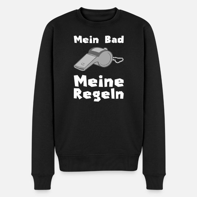 Poolboy Bademeister Geschenk - Männer Premium Bio Pullover - Schwarz
